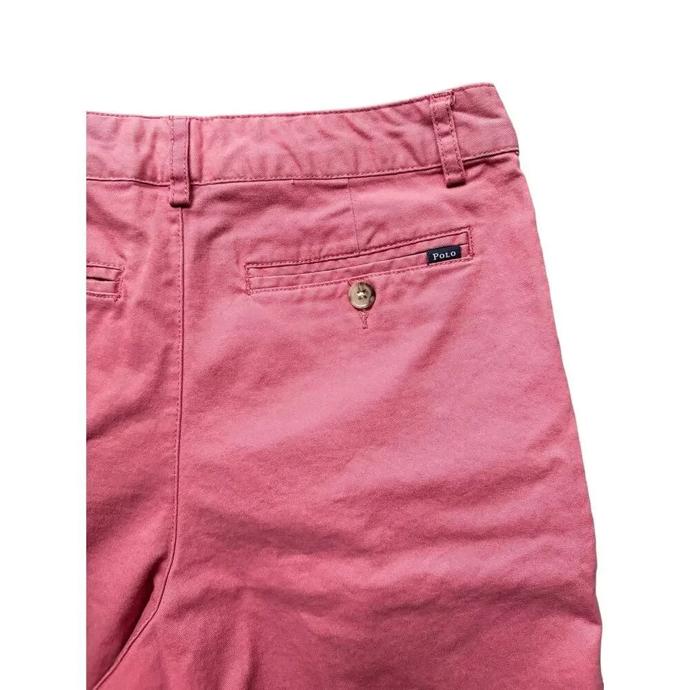 POLO RALPH LAUREN Stretch Classic Fit 9” Seam Chino Shorts Pink Boy Youth 16 XL - Picture 4 of 9